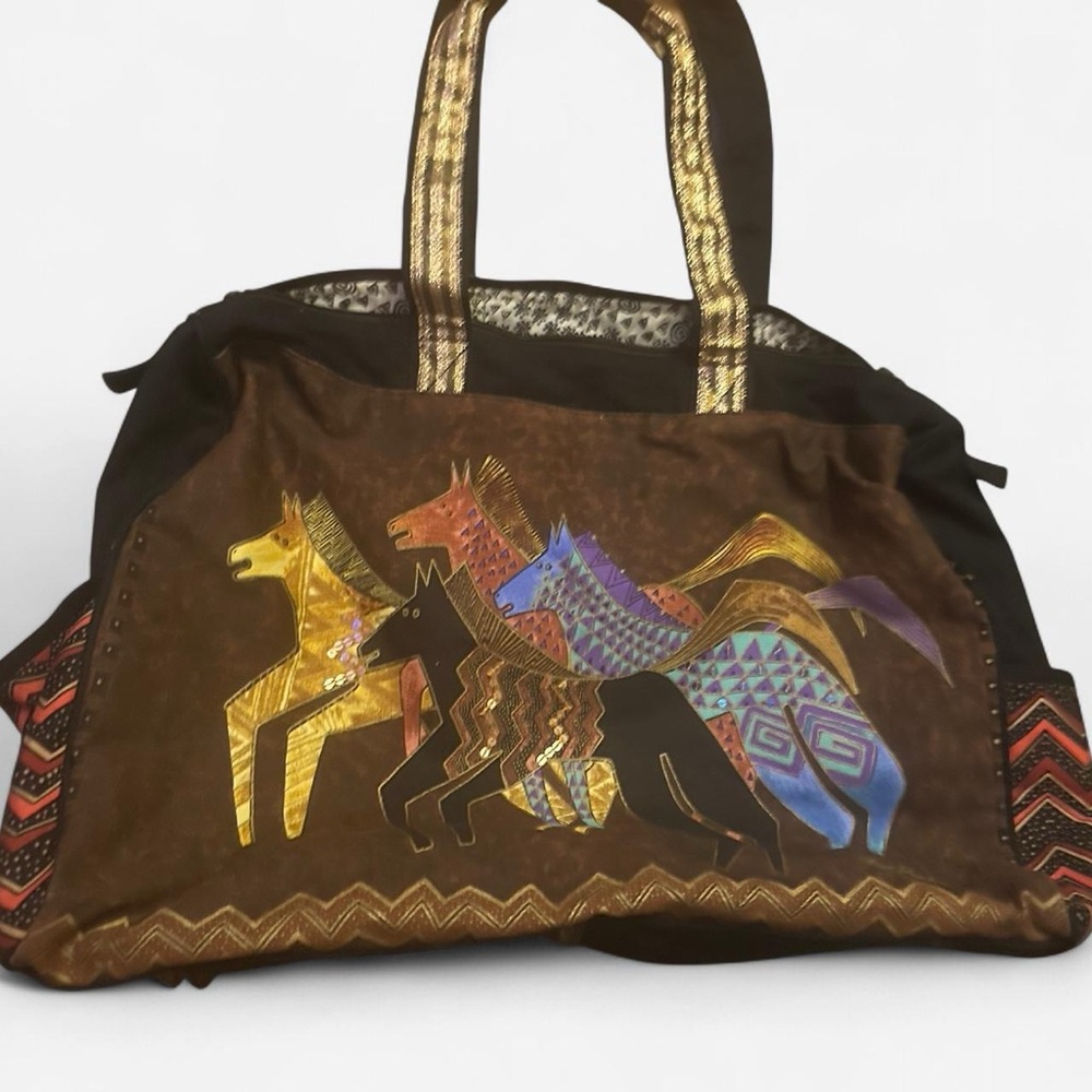 Laurel Burch Multicolor Horse Pattern Tote